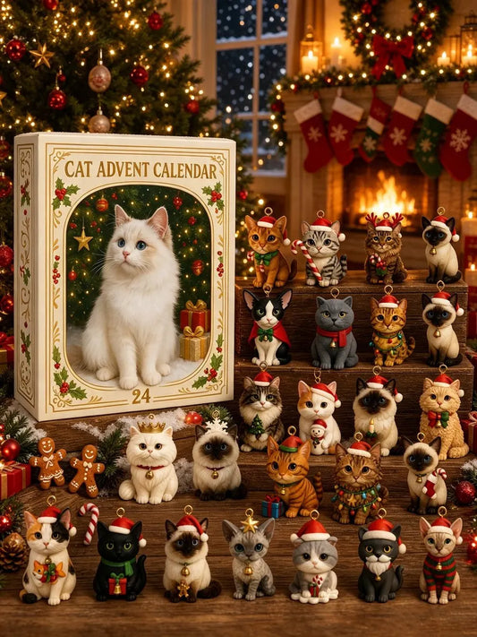 Adventskalender mit Katzen 2026 — 24 Sammelfiguren